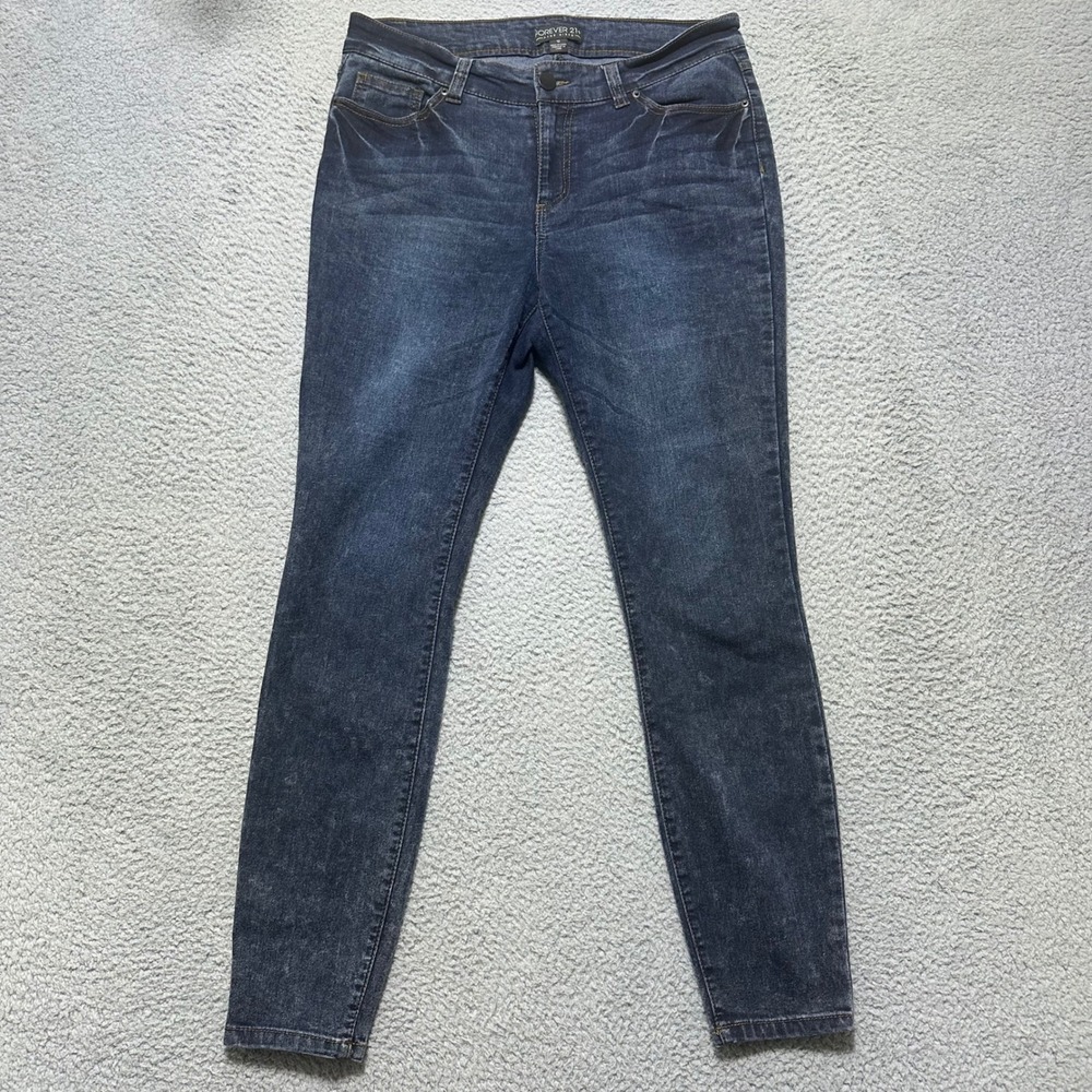 Forever 21 Plus Size Jeans Dark Wash Denim‎ Skinny Leg Women 12 Mom Jean